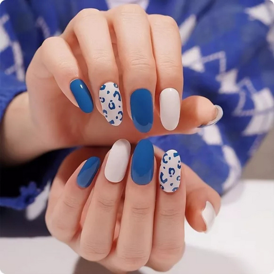 Vernis gel bleu léopard