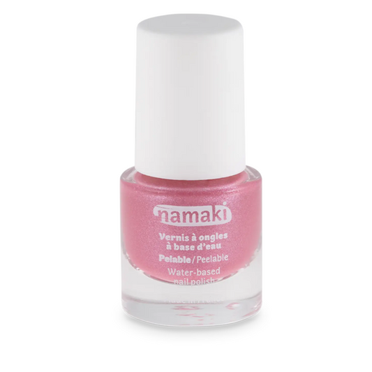 Vernis à ongles enfant Namaki – Pelable à l’eau, sans solvant, dès 3 ans – Rose pailleté