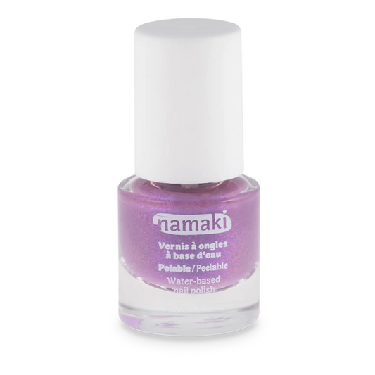 Vernis à ongles enfant Namaki – Pelable à l’eau, sans solvant, dès 3 ans – Violet pailleté